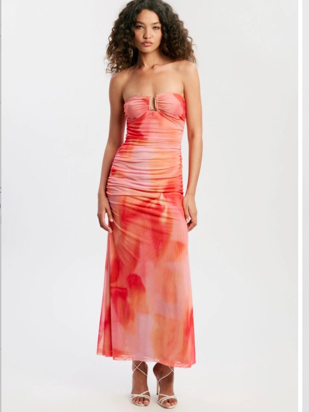 Bardot NWT Stephanie Printed Mesh Dress in Pink Floral - Picture 5 of 6
